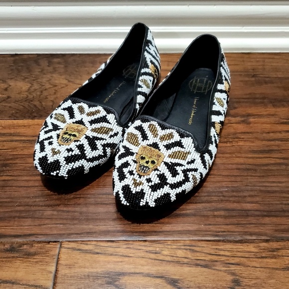 House of Harlow 1960 Shoes - House Of Harlow 1960 | Zenith Beaded Skull Flats